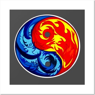 Fire and Ice Yin-Yang Posters and Art